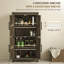 Armoire de rangement de plancher de salle de bain, armoire de salle de bain de ferme avec 4 portes et tablette réglable, brun-780316479