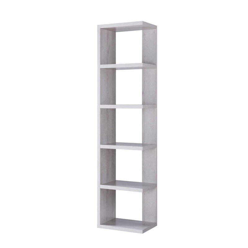 Bibliothèque de présentation Home avec tablettes à 5 niveaux en chêne blanc