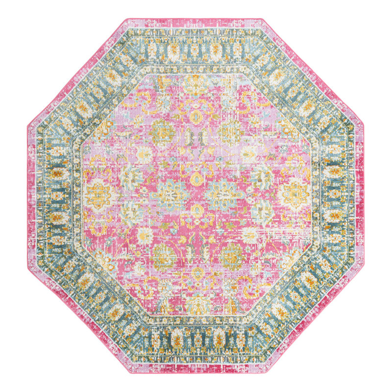 Haefner Floral Indoor Rug, Octagon 8'2" x 8'2"