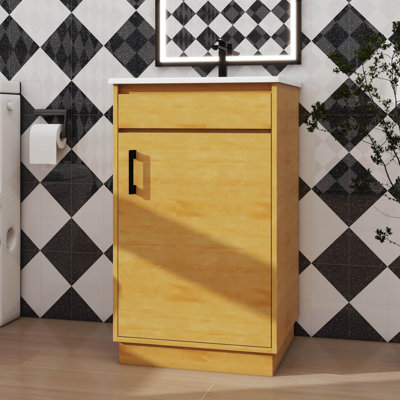 Meuble-lavabo de style champêtre 20 po avec lavabo en céramique