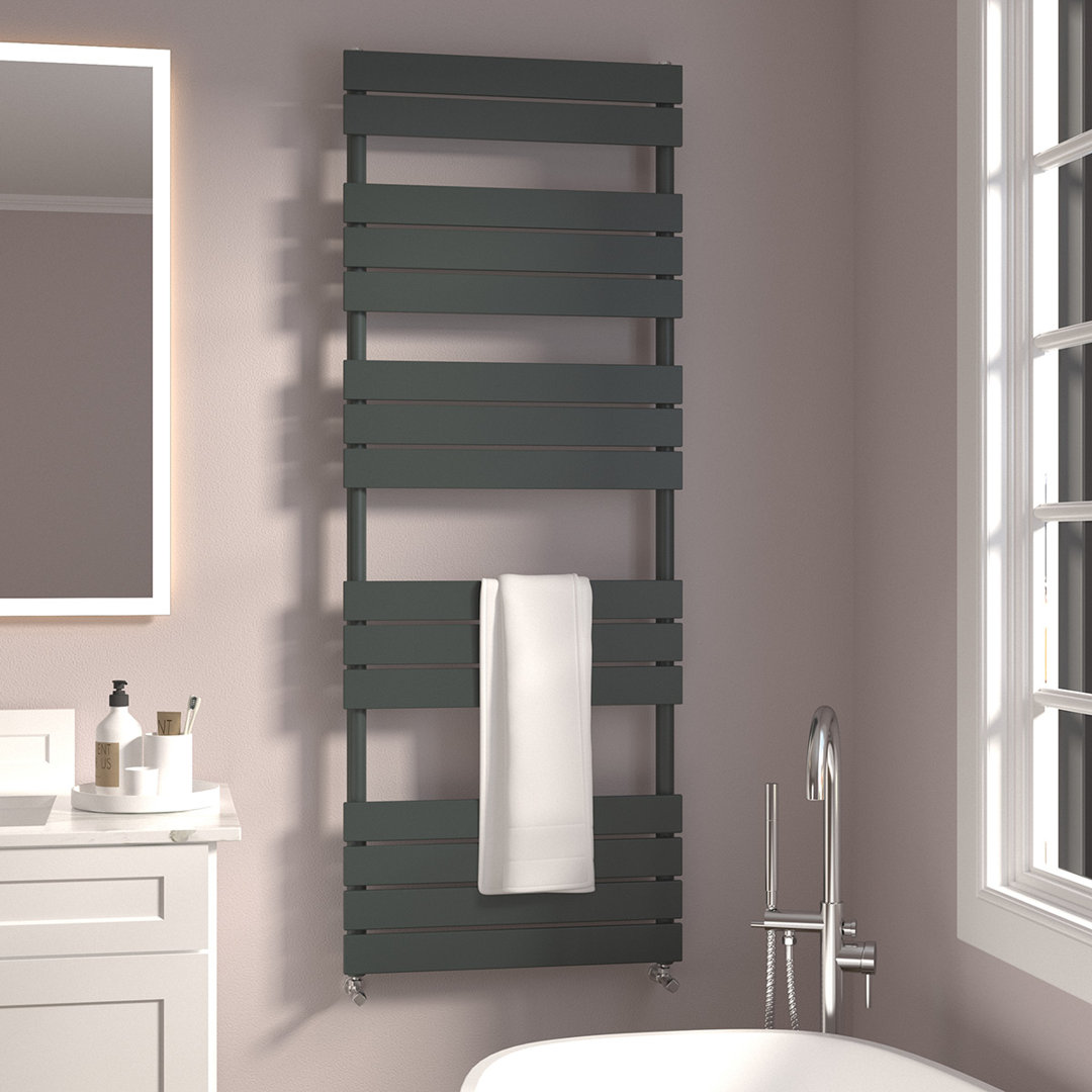Noella Anthracite Flat Panel Towel Rail Designer Radiator