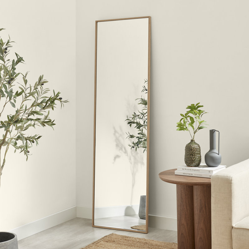 Struan Wooden Rectangle Full Length Bedroom Hallway Mirror - Scandi Elegant Style, 170 cm H x 50 cm W, Oak