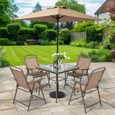 Funnell 4 - Person Metal Patio Dining Set with Square Table