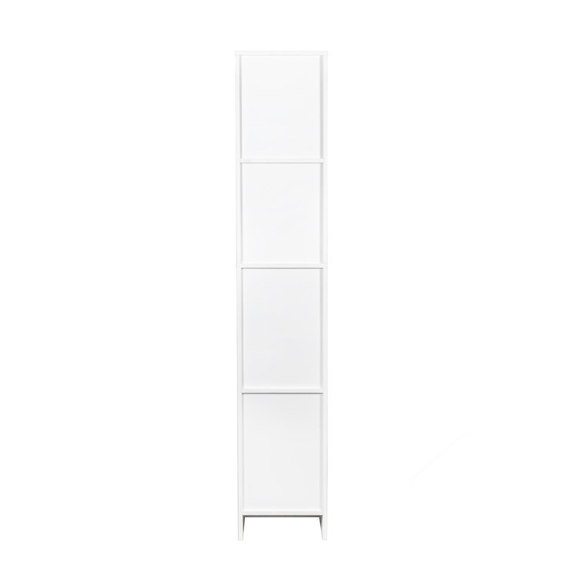 Armoire autoportante avec tablettes réglables et deux portes pour la cuisine et la salle à manger, Blanc