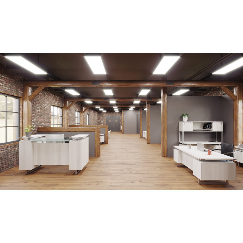 Mirella Low Wall Cabinet Wood Doors, White Ash
