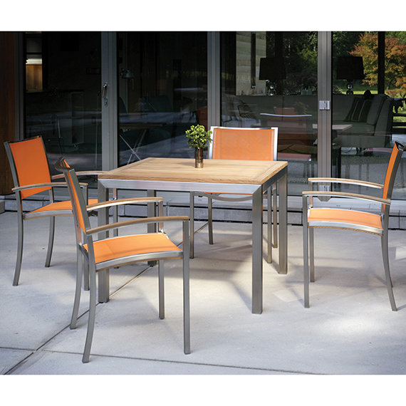 Tiburon Outdoor Square Dining Table, None Electropolish