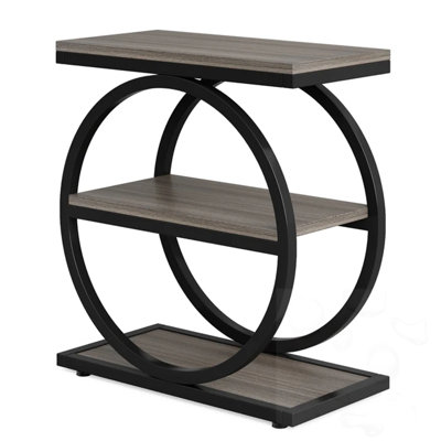3-Tier Side Table With Metal Frame