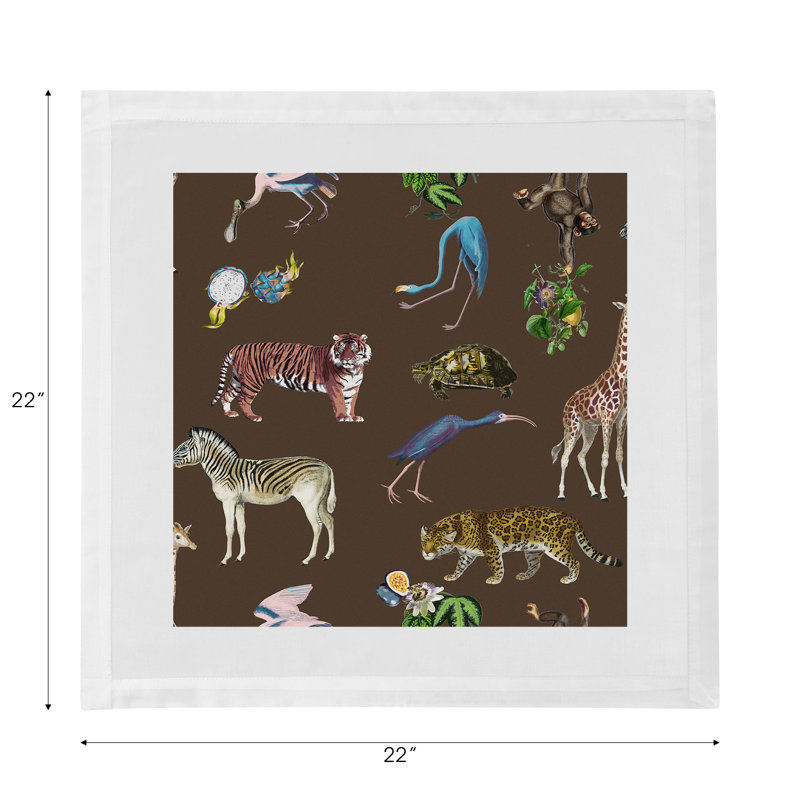 Exotix Cotton Sateen Dinner Napkins, Brown