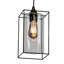 Ajla Black Single Frame Style Industrial Pendant with Glass Shade