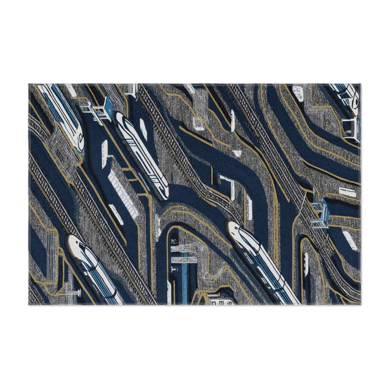 Tapis intérieur et extérieur gris Transport, Rectangle 9 pi x 12 pi
