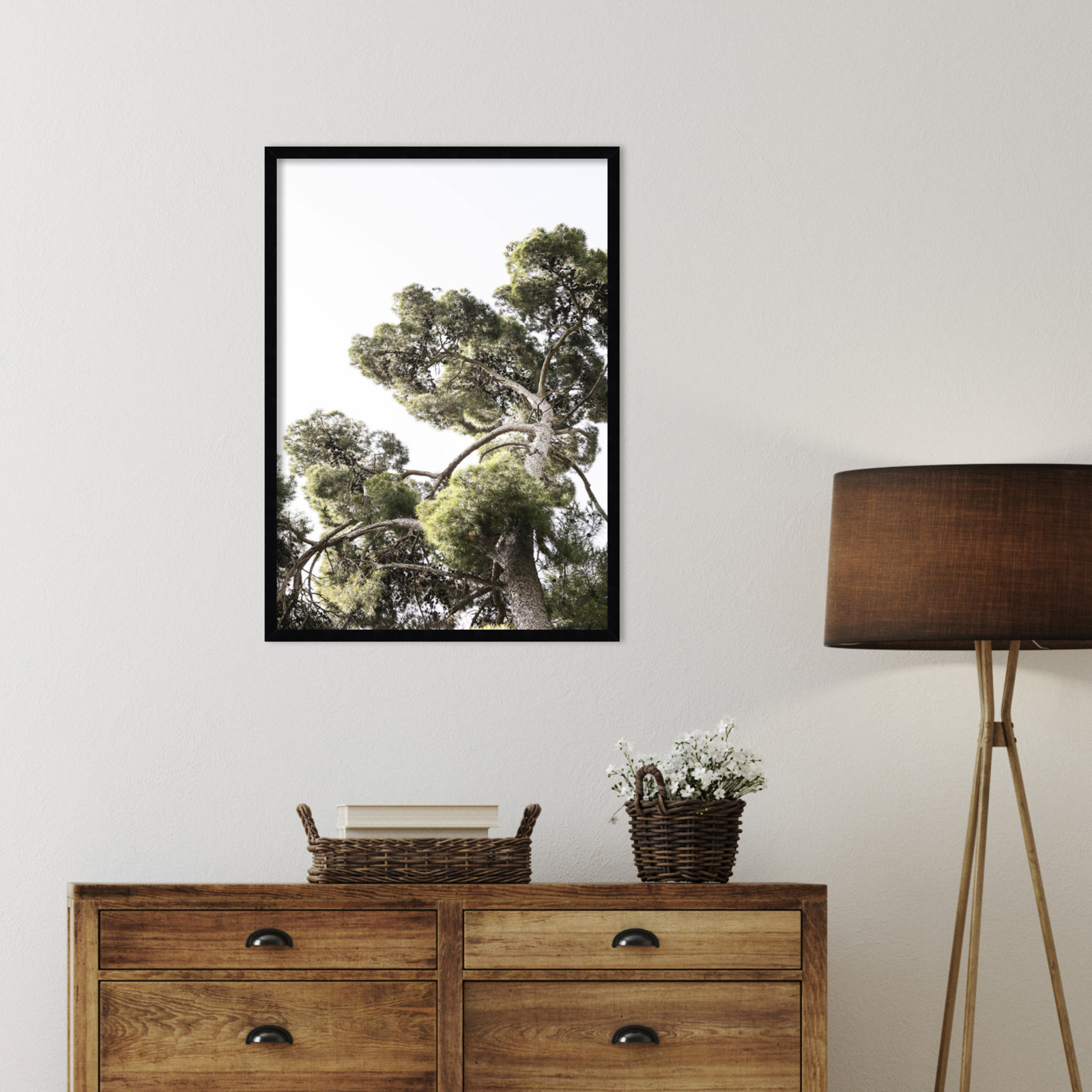 Reshma "Japanese Garden 01" Print, Black, 33" H x 24" W