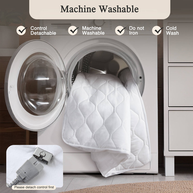 Cotton Blend Heated Mattress Pad, Queen