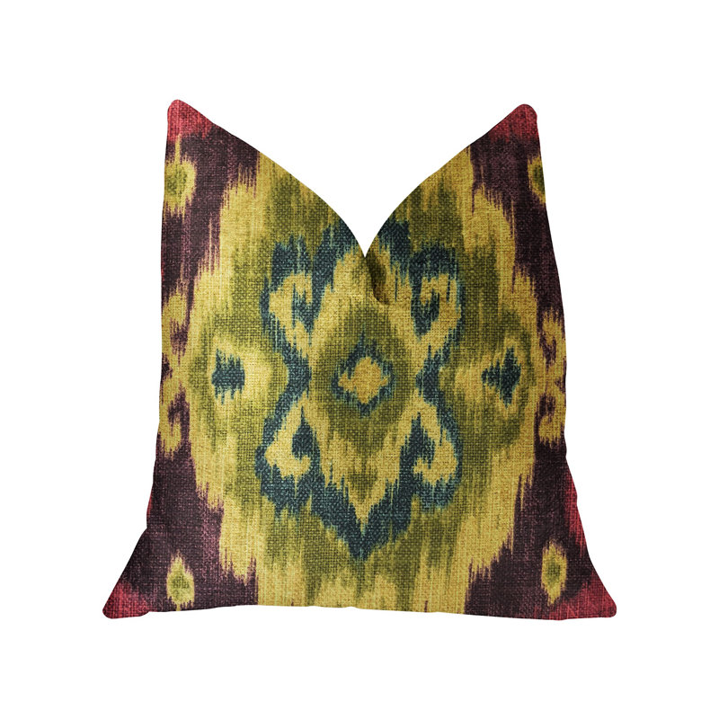 Destiny Ikat Cotton Blend Outdoor Reversible Throw Pillow, 20" x 36", Lumbar Pillow