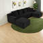 Modern Black U-shaped Sectionals, Plush Corduroy, Living Room Comfort