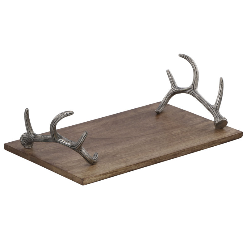 Antler Handle Mango Wood Tray