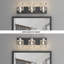 Luminaire de meuble-lavabo rétro avec lanterne grillagée, lampe de salle de bain 3 lumières, finition nickel brossé et noir mat, base E26, intensité variable, installation facile