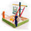 Petit terrain de jeu pour petits oiseaux en bois - centre d'activités naturel