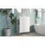 Meuble-lavabo blanc 21,6 po, armoire combinée, meuble de rangement pour salle de bain, lavabo simple en céramique, rangement à gauche-425562528