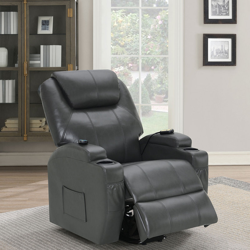 Fauteuil inclinable gris anthracite avec massage Rexford
