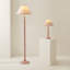 Nephi Bobbins Painted Table Lamp with Tapered Natural Linen Trim Scallop Shade-467287759-463383325-463383299