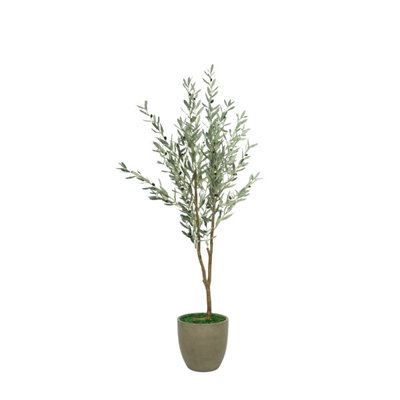 74" Faux Aeliana in Cement Gray Tapered Ceramic Pot
