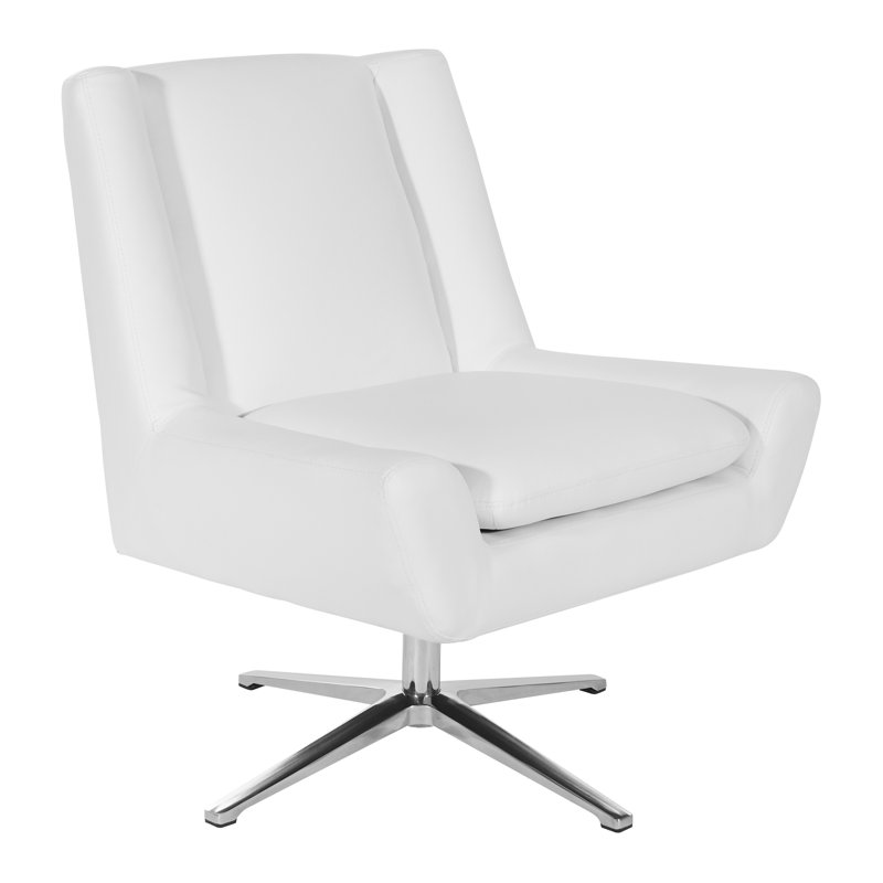 Task Chair, White Faux Leather