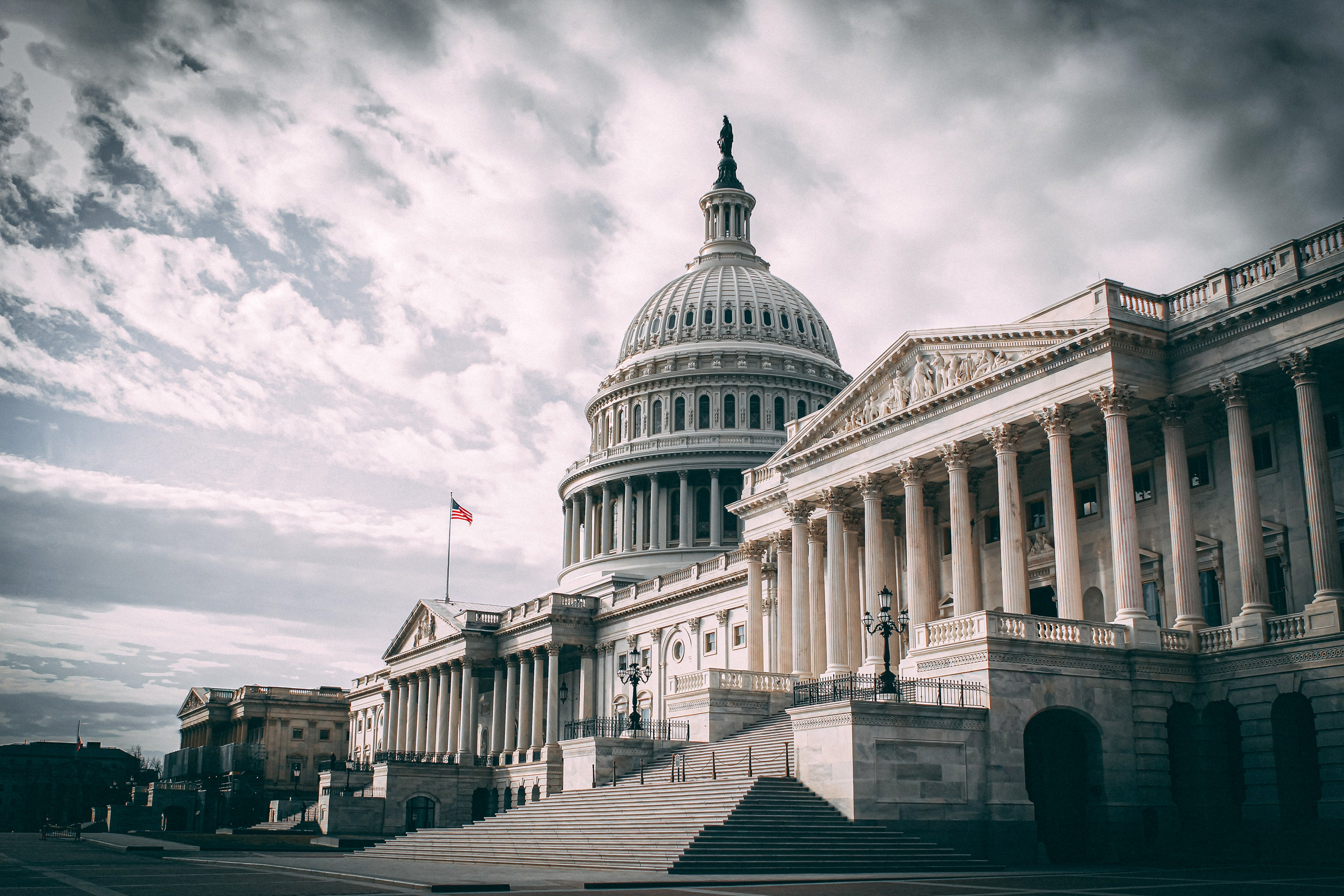 Latitude Run® U.S. Capitol Building, Rear, Dome, Dramatic, Muted | Wayfair