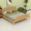 Chikezie Solid Wood Platform Bed Frame with Headboard, Bohemian Style Wicker Bed Frame with Headboard-866610734-866610731