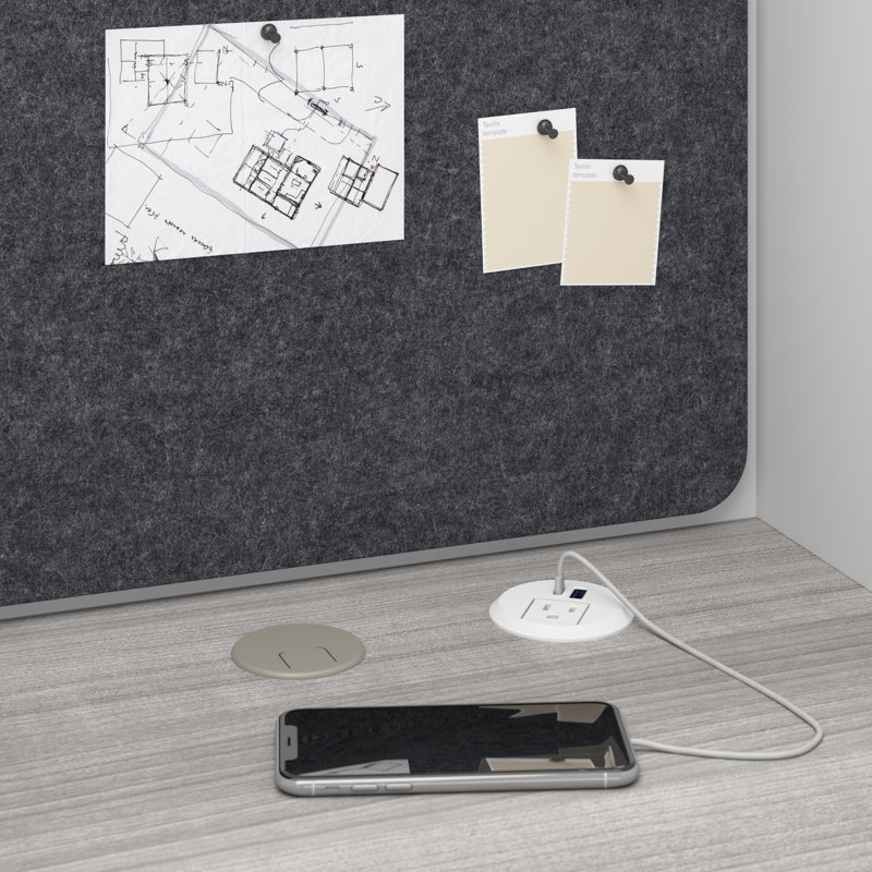 Bush Business Furniture Hustle 2 Person Office Cubicle Desk With Storage Set, Gray/Black, 48.19" H x 59.37" W x 30.39" D