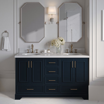 Meuble-lavabo double avec plateau Abshire 61