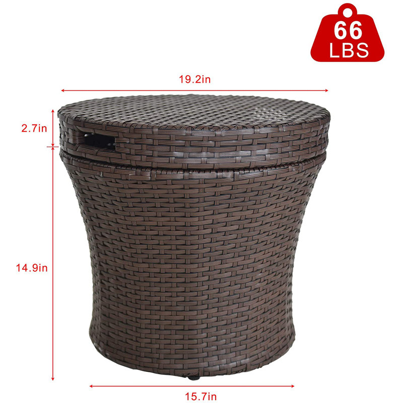 Aahim Round Metal Outdoor Side Table , 19'' in. W 19'' in. D