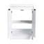 Meuble-lavabo autoportant blanc brillant avec lavabo en résine de 24 po, fonctionnalité esthétique moderne, style et fonction à fermeture silencieuse,