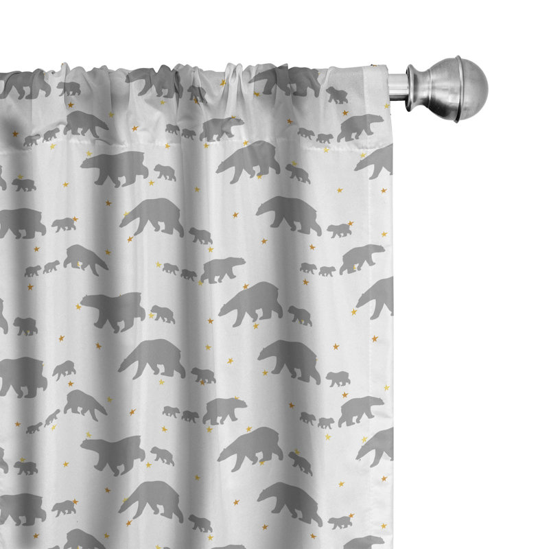 Polar Bear Semi-Sheer Rod Pocket Sliding Panel, 28" x 63"