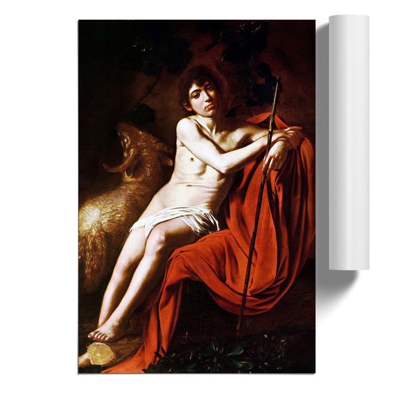 John The Baptist by Caravaggio - No Frame Print, 59cm H x 42cm W x 0.1cm D
