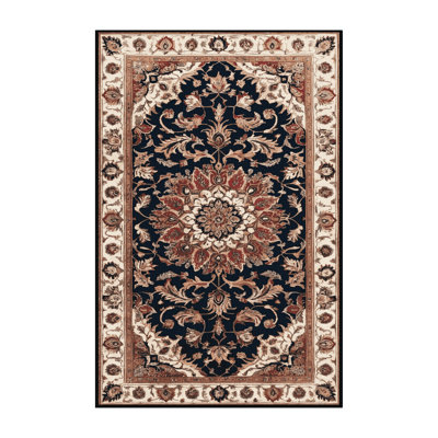 Machine Washable Persian Brown Area Rug