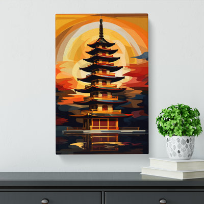 Pagoda Abstract No.2 - Wrapped Canvas