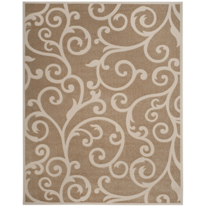 Floral Hand Woven Indoor / Outdoor Area Rug, Rectangle 201 x 290 cm