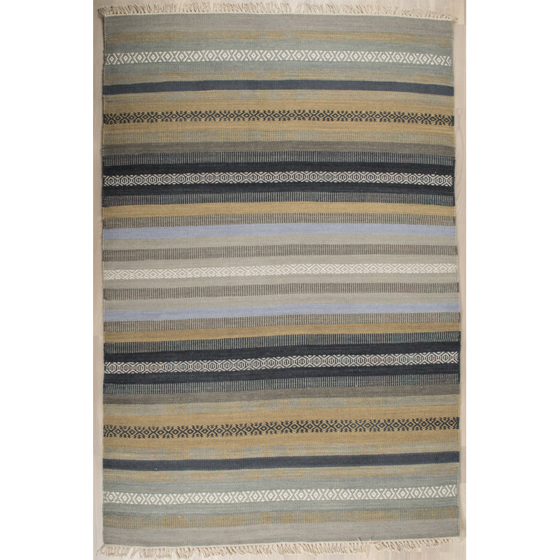 Barrows Striped Hand Woven Area Rug, Rectangle 140 x 200cm
