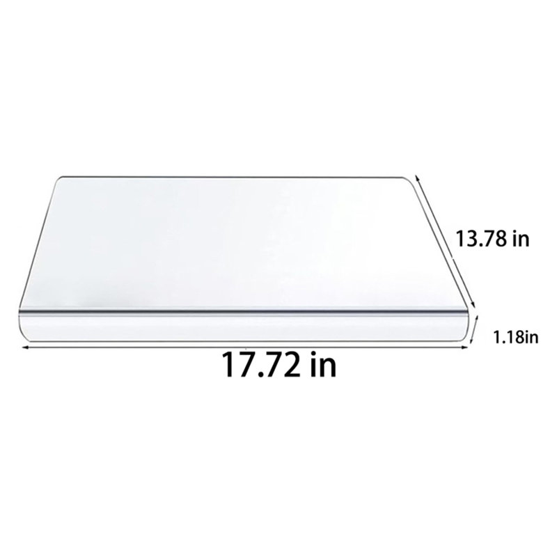 Planche à découper en acrylique transparent antidérapant avec rebord, 17,72 po x 13,78 po