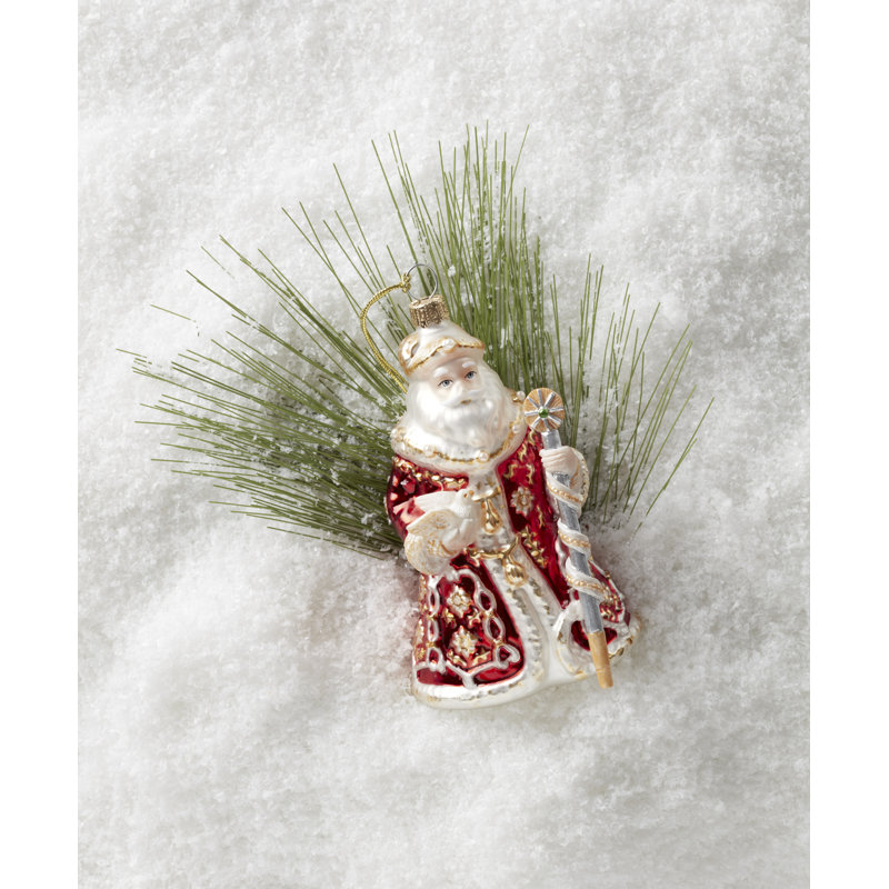 2025 Blown Glass Santa Ornament