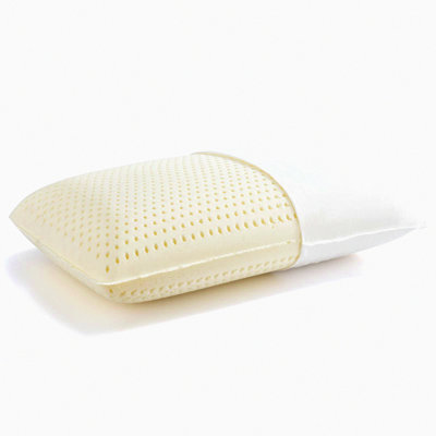 NaturalLux Queen Latex Pillow - Breathable Cotton Cover - Medium Firm Support - Side, Back, Stomach Sleepers - Luxury Bed Pillow