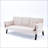 Multi-Functional Cotton And Linen Sofa Bed: Foldable, Cup Holder, Side Storage, Instantly Switch Between Living Room And Bedroom-1003016673