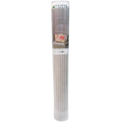 Nature Double Sided Garden Screen PVC 1.2 x 3m Grey