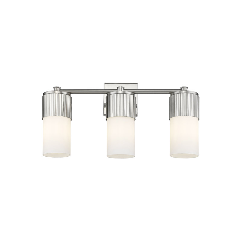 Éclairage pour meuble-lavabo mural 3 lumières Bolivar, Blanc, Nickel satiné