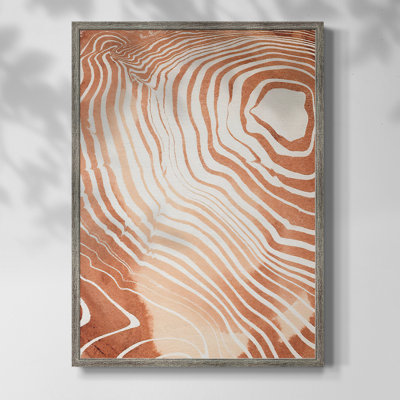 Reproduction encadrée de grain de bois Suminagashi II - bois massif