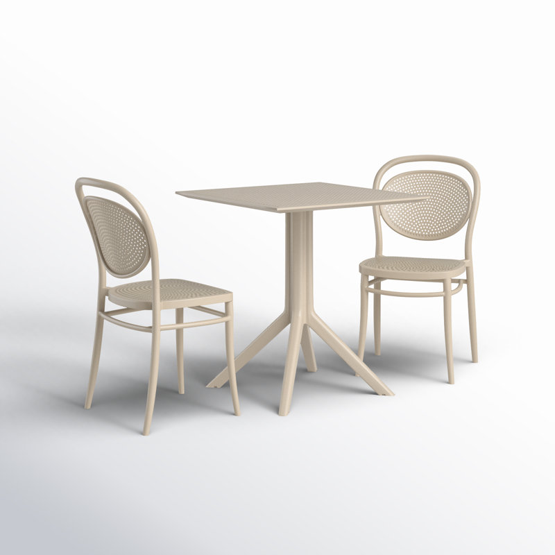 Farrah Square 2 - Person 27.5" Long Bistro Set, Taupe