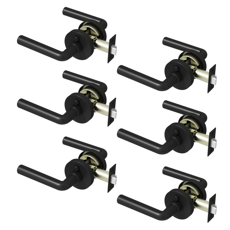 Poignée de porte Arc d'intimité moderne pour (lit et salle de bain) - style minimaliste élégant en noir mat, Noir mat
