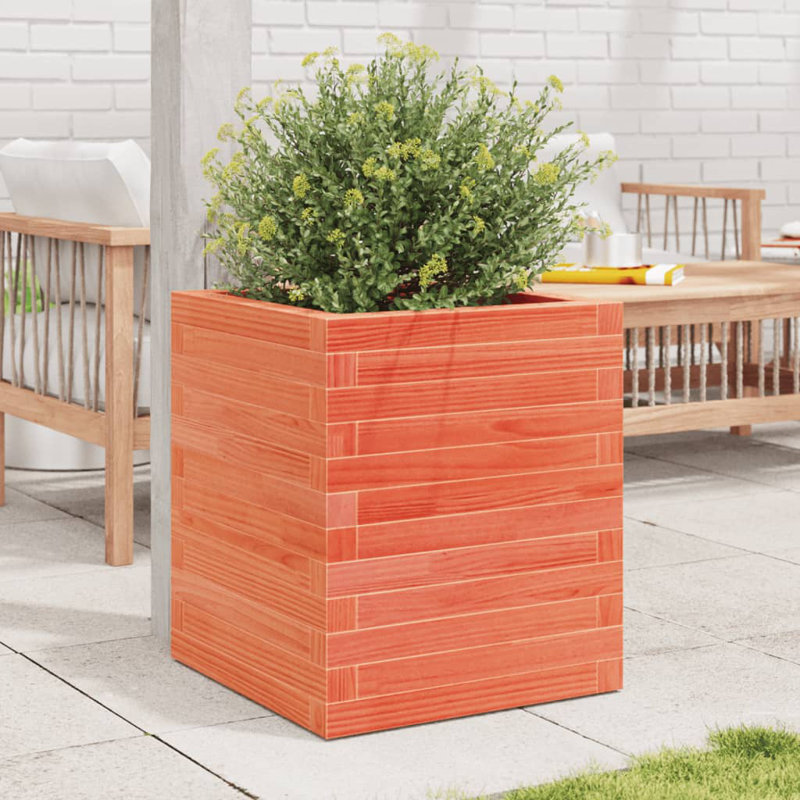 Bois de pin vidaXL, Brun cire, H 18,1 po x l 15,7 po x P 15,7 po