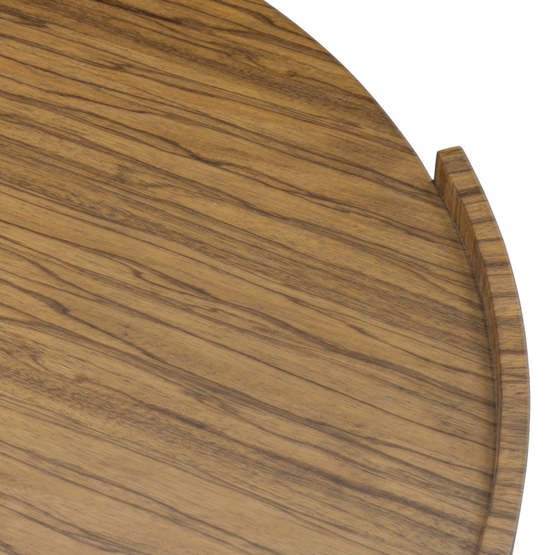 Damari Round Coffee Table-Medium Brown Limba