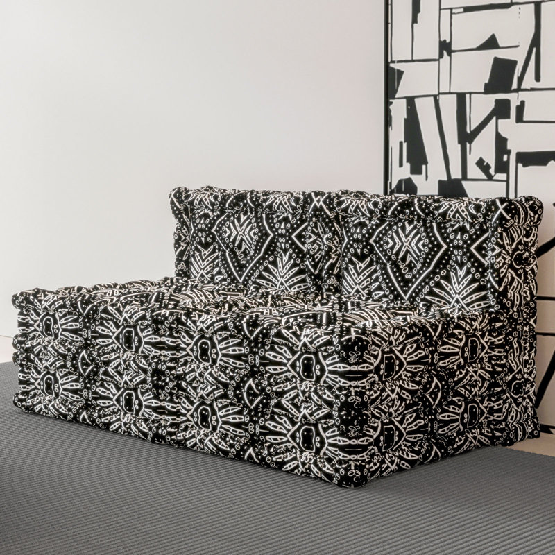 Velvet Accent Chair, Black/White